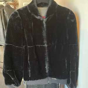 Black faux Jordache fur coat. 1980’s vintage